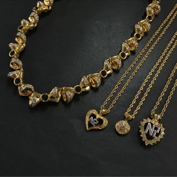 Authentic NINA RICCI Rhinestone Gold Tone Necklace PICK ONE 1-4 - Picture 3 of 6